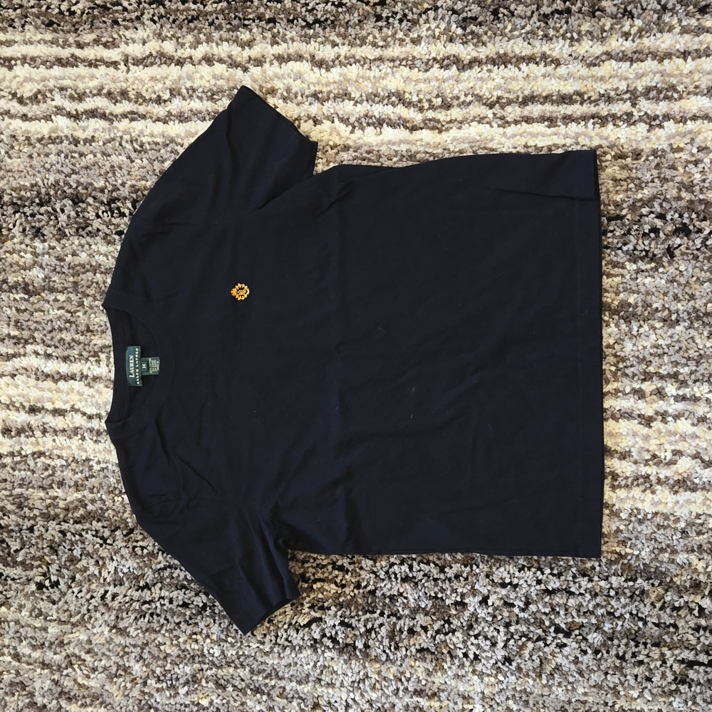 2 Ralph Lauren Shirts Black and Purple Logo T Shirt Size M